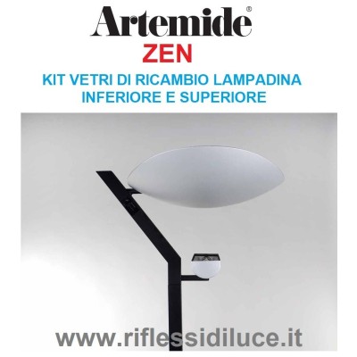 Artemide kit vetri di ricambio inferiore e superiore protezione lampadine per zen