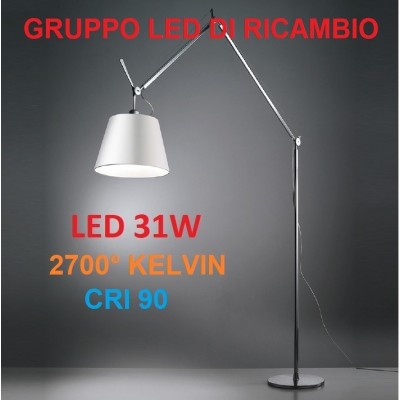 Artemide gruppo ottico led 2700° K  CRI 90 di ricambio per Tolomeo mega led 