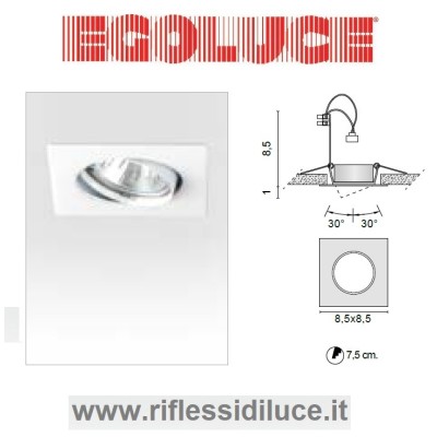 Egoluce|faretto led da incasso|quadrato|orientabile|per cartongesso|