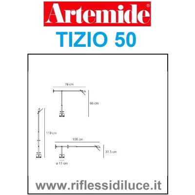 Artemide|Tizio|ricambio|telaio superiore|ricambi a salerno|