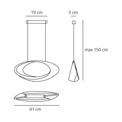 Artemide Cabildo sospensione alogena 300W bianca