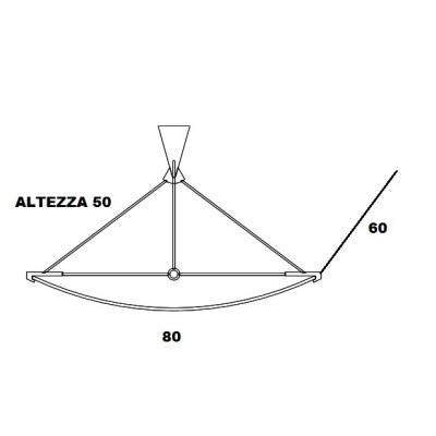 FontanaArte lampada a sospensione Velo 80X60 H.50 1X230W R7s 117mm 230Vac