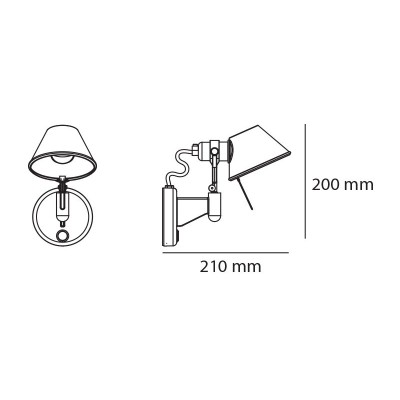 Artemide Tolomeo micro faretto halo - con interruttore E14 46W