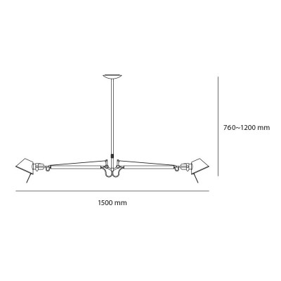 TOLOMEO SOSPENSIONE 2 BRACCI DIMENSIONI