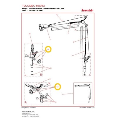 Esploso Tolomeo micro con particolare N° 13