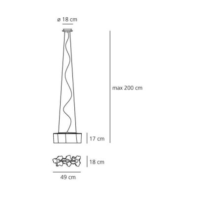 Artemide Logico micro sospensione 3 in linea dimensioni